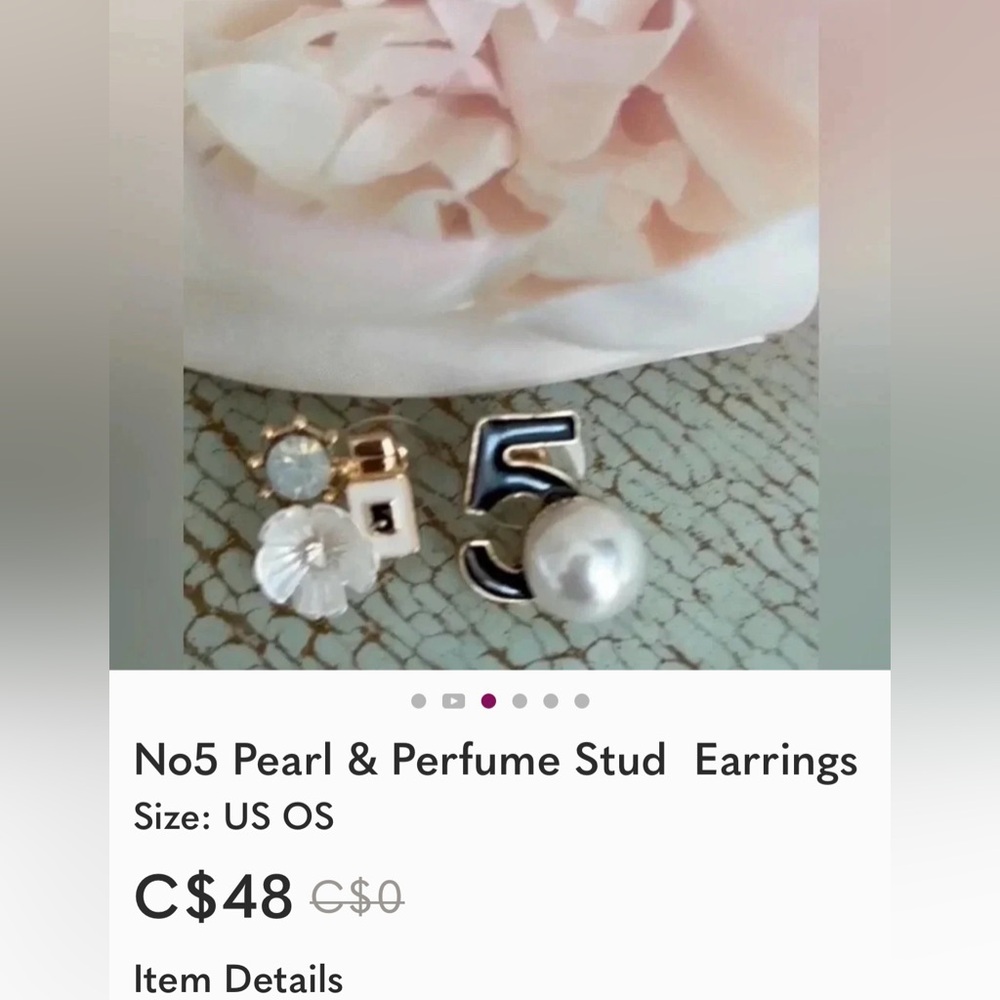 CHANEL a like No5 Pearl and Crystal Earrings
